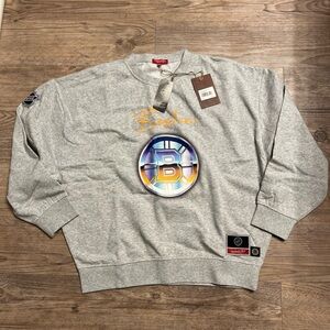 NWT Mitchell & Ness Boston Bruins Pullover Crew Sweatshirt Gray Women's Size L